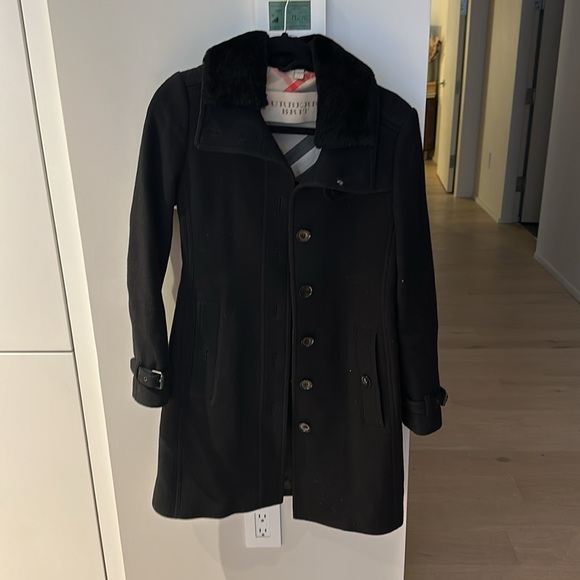 Burberry Jackets & Blazers - women’s black Burberry coat- size 4